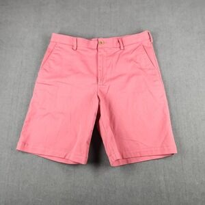 Izod Saltwater Shorts Mens Size 32 Coral‎ Chino Cotton Stretch Flat Front 9.5"